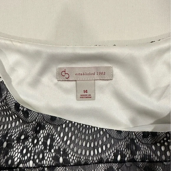 Dressbarn black and ivory lace dress size 14 - Picture 5 of 6